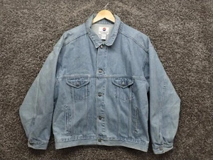 Vintage Pepsi Denim Jacket Adult XL Blue Button Up Trucker 90s Y2K Pop Soda - Picture 1 of 9