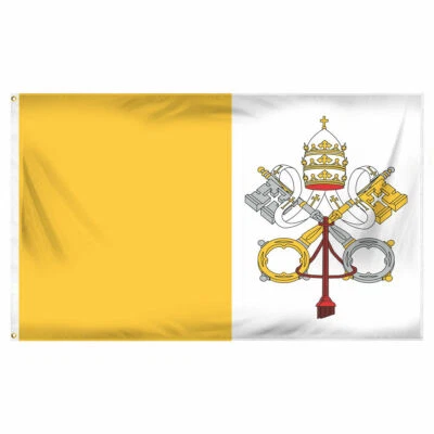 3x5FT Vatican Flag Italy Catholic Rome Pope Religion Christianity BANNER GROMMET - Image 1 of 3