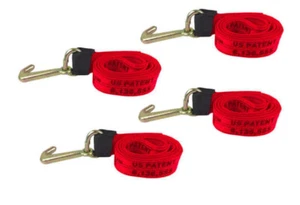 4 Pack 2" x 10' Mini J Hook RED Diamond Weave Strap Towing Wrecker Tie Down - Imagen 1 de 6