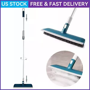 2 in 1 Long Handle Cleaning Tile Brush Floor Brush Broom 37"-51" Retractable - Picture 1 of 6