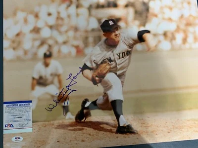 WHITEY FORD  NEW YORK YANKEES  PSA/DNA AUTHENTICATED  ACTION SIGNED 16x20 - Image 1 of 3