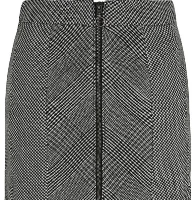 George - Grey Houndstooth Check Print Zip-Front Skirt - BNWT UK SIzes 8 - 22 - Image 1 of 4