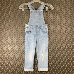 Old Navy Blue Light Washed Denim Jean Overalls Casual Wear Comfort Girls 4T - Picture 1 of 8