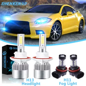 For Mitsubishi Eclipse 2007 2006- 4X LED Headlight Hi/Lo Beam + Fog Light Bulbs - Picture 1 of 12