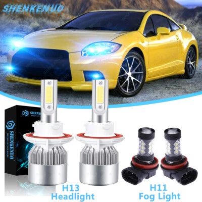 For Mitsubishi Eclipse 2007 2006- 4X LED Headlight Hi/Lo Beam + Fog Light Bulbs - Image 1 of 4