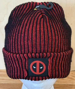 Marvel Spiderman Black/Red Striped Knit Beanie Hat Cap Adult O/S NWT - Picture 1 of 6