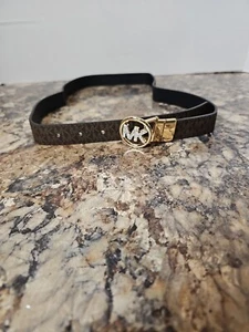 Michael Kors Rhinestone Logo Womens Twist Reversible Belt Size 36" - Picture 1 of 5