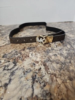 Michael Kors Rhinestone Logo Womens Twist Reversible Belt Size 36" - Image 1 of 4