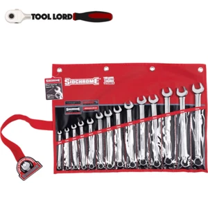 Sidchrome 14 Piece Ring & Open End Metric Spanner Set 6-19mm Roll-up SCMT22210 - Picture 1 of 4