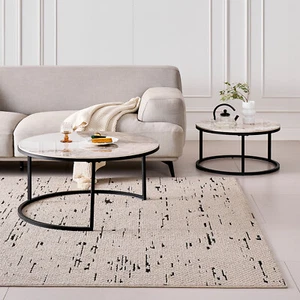 Juego de 2 mesas redondas de salón, mesa de centro, sofá, mesa de dormitorio, Ø80 y 60 cm - Imagen 1 de 17