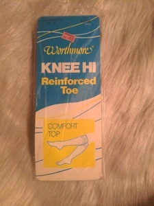 Worthmore Damen Kniehoch Vintage Nylons verstärkte Spitze beige Gr. 81/2-11 NEU - Bild 1 von 8