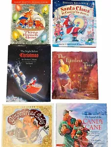 Children's Hardcover Christmas Books Lot Of 6 Santa Gingerbread Littlest Tree - Picture 1 of 15