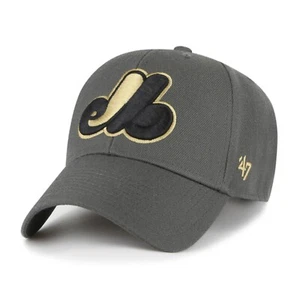 Montreal Expos MLB '47 Brand Smoke Show MVP Snapback Baseball Hat - Charcoal - Picture 1 of 2