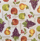 Fruit Vinyl Tablecloth Apples, Grapes, Cherries, Pears PVC Free - Choose Size