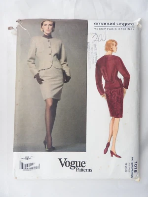 Vogue 1018 sewing pattern Jacket & Skirt size 18 20 22 Emanuel Ungaro Paris Orig - Image 1 of 3