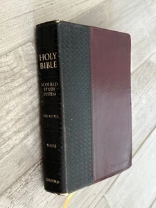 Holy Bible Scofield Study Bible NASB 5511RRL Leather 2005 Thumb Index Red Letter - Picture 1 of 12
