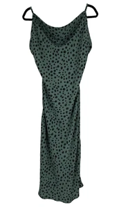 Silver Wishes Green Black Spot Long Dress Size 10  - Bild 1 von 5