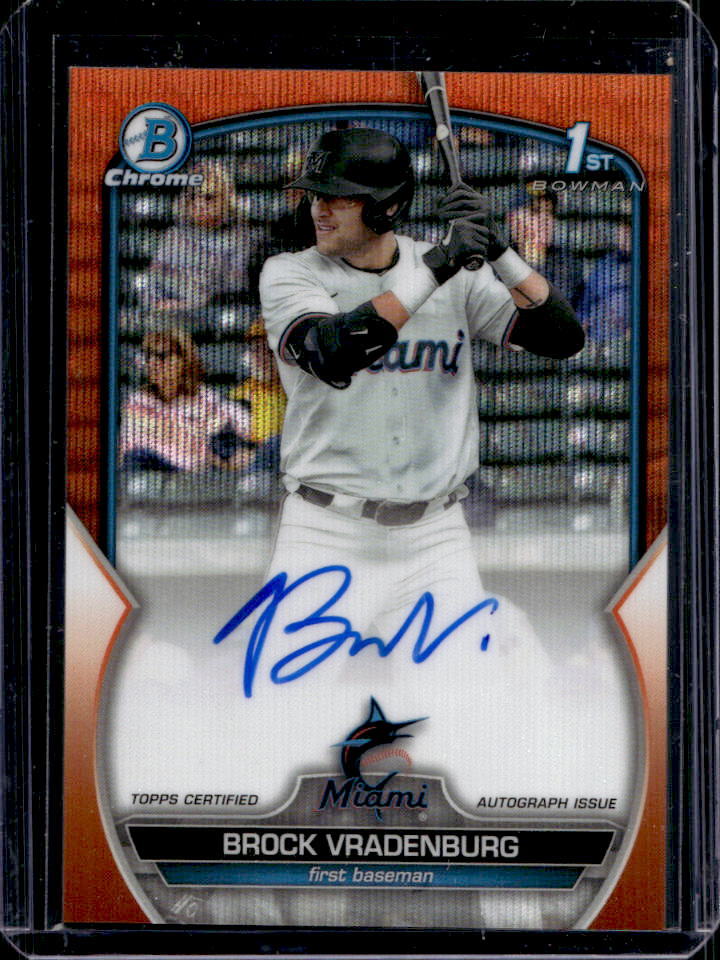 2023 Bowman Chrome Draft Brock Vradenburg 1st Orange Wave Refractor Auto #24/25