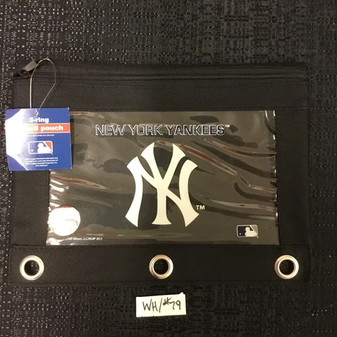 New York Yankees MLB LICENSED Pencil Pouch 3 RING BINDER Cover