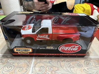 MATCHBOX 1/24 RED/WHITE COCA-COLA 1999 FORD F-350 DUALLY TRUCK *READ DESCRIPT* - Image 1 of 4