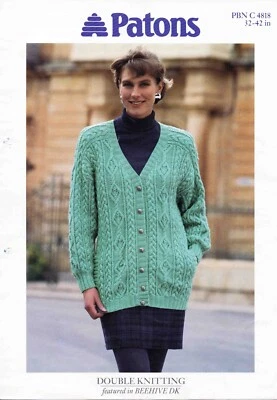 Lady Cardigan Size 81-107cm 32-42in Patons DK 4818 - Knitting Pattern Print - Image 1 of 2