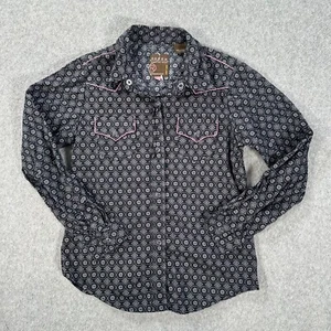 Camisa Roper Western Niñas Pequeña (6/6x) Perla Bolsillos a Presión Negra Gris Rosa Vaquera - Imagen 1 de 8