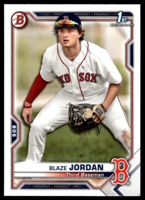 2021 Bowman Prospects Blaze Jordan Boston Red Sox #BP-71 R90 - Image 1 of 2