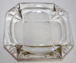 "Cenicero de vidrio transparente facetado cuadrado grande vintage para cigarros pesado 8""" - Imagen 1 de 7