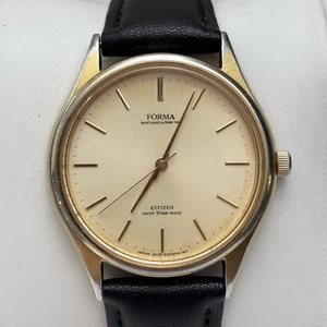 Vintage CITIZEN 4630 Forma Quartz Watch w/ Gold Dial 35mm (MADE IN JAPAN) - Runs - Picture 1 of 7