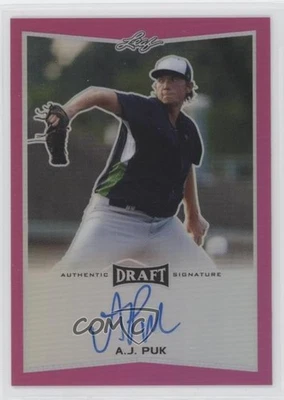 2017 Leaf Metal Draft Pink /15 AJ Puk #BA-AJP Auto - Image 1 of 2