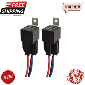 JD1912 Car Relay Harness 12V 40A 4 Pin SPST 12AWG Harness Sockets with Color-... - Picture 1 of 5