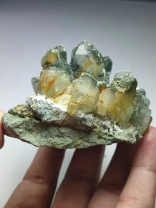 Chlorite Included Quartz Crystals Cluster With Lustre Having Unique Growth Pak. - Picture 1 of 16