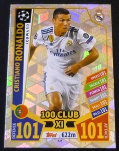 TOPPS Match Attax Champions League 2017 2018 - Cristiano Ronaldo #428 Club 100 - Picture 1 of 1