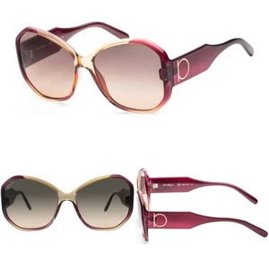 Neu mit Etikett Salvatore Farragamo | rote übergroße rechteckige Sonnenbrille 399 $ 61-17-145 - Bild 1 von 3