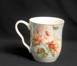 222 Fifth Gillian Rose Coffee Mug Blue Peach Pastel Floral On Cream Indonesia - Imagen 1 de 6