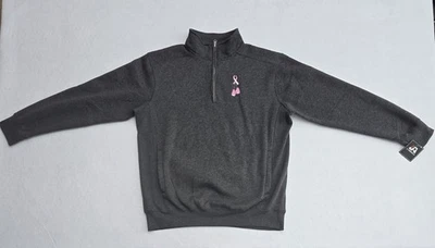 Pullover gris carbón J America 1/4 cremallera concientización sobre el cáncer de mama para mujer talla XL  Foto 1 de 4