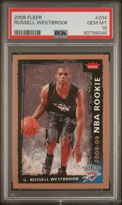 💥 Gem Mint 2008-09 Fleer Russell Westbrook 新秀 RC PSA 10 Jokic Teammate 💥 — 第 1/3 张图片