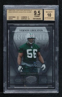 2008 Leaf Certified Materials Vernon Gholston BGS 9.5 GEM MINT Rookie Auto RC - Image 1 of 2
