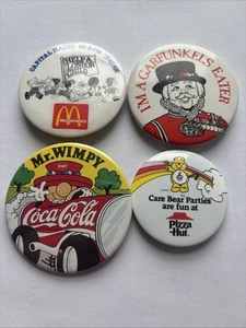 Four Food Related Pin Badges. - Picture 1 of 2