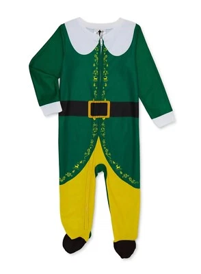 Elf Niño Pequeño Navidad Vellón Una Pieza Dormir, Tallas 12M-4T Foto 1 de 3