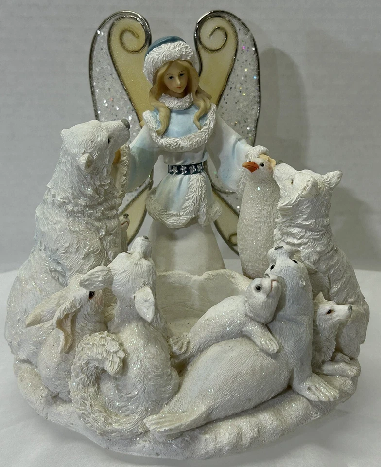 "Candelabro de resina Angel & Wild Animals, 6"" de alto" Foto 1 de 4
