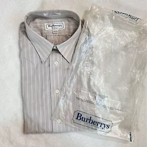 Vintage New Burberry Men’s Long Sleeve Button Down 100% Cotton Shirt Sz 16.5/36 - Picture 1 of 7