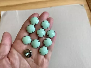 10 Pezzi Bottoni a gambo verde acqua per cucito/artigianato/gioielli/larghezza 1/2" - Foto 1 di 7