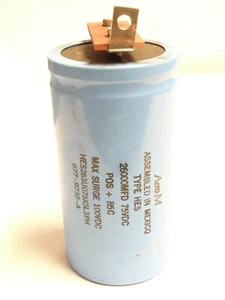 AeroM Type HES 26000MFD 75 VDC Capacitor 677-9732 HES263U075X5L3PH - Picture 1 of 3