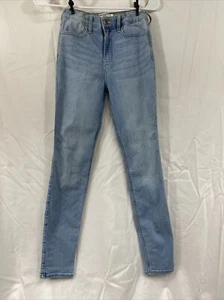 Jeans Abercrombie Cintura Elastici Bambini 13/14 High Rise Super Skinny Lavaggio Leggero - Foto 1 di 4