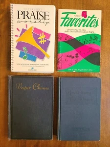 Lote de 4 libros de música vintage de himnarios de iglesia evangélicos - Imagen 1 de 8