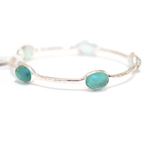 IPPOLITA New Wonderland Silver 5 Stone Bangle Bracelet in Denim Blue/Green - Picture 1 of 5