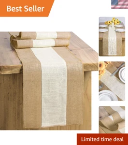 Chic Natural Colour Jute Table Runner 12” x 72” - Perfect for Weddings & Parties - Picture 1 of 7