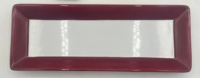 PAMPERED CHEF Simple Additions Rectangle Platter with Cranberry Accent #2058 NEW - Image 1 of 4