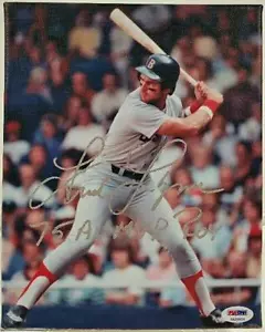 FRED LYNN Signed "75 AL MVP ROY" 8x10 Canvas Photo Red Sox AUTO w/ PSA/DNA COA - Picture 1 of 2